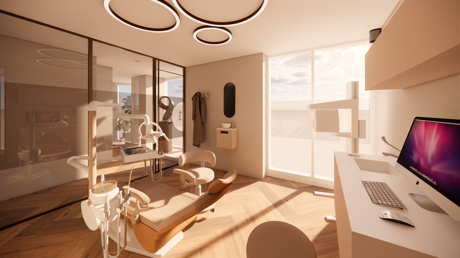 Impressie van een behandelkamer (3D-ontwerp)